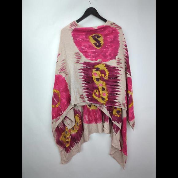 [SOLD] RALPH LAUREN PURPLE LABEL Sz XS - S Ruana Ikat Sequin Shawl COLLECTION - Picture 6 of 11